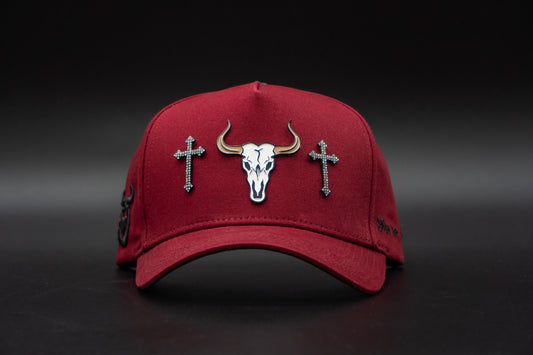 Bull Skull Diamonds Roja