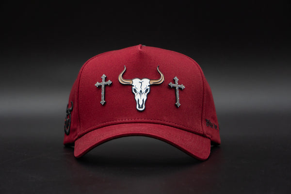 Bull Skull Diamonds Roja