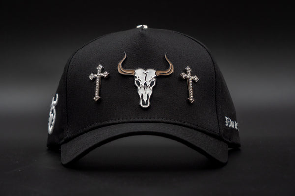 Bull Skull Diamonds Negra